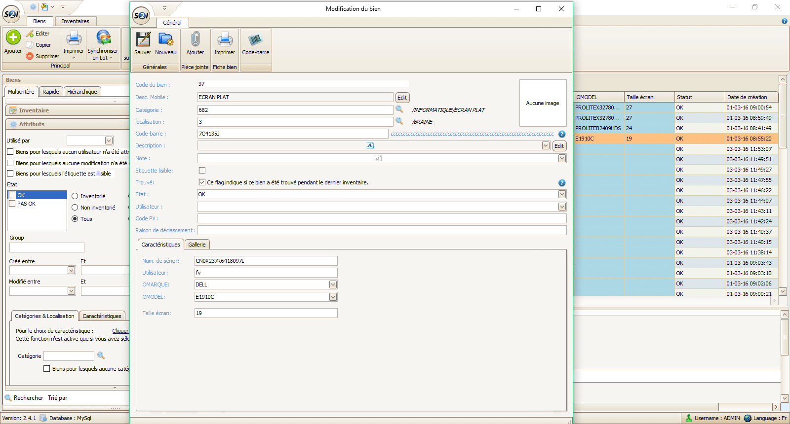 gérer, visualiser et inventorier l'ensemble de vos biens logiciel